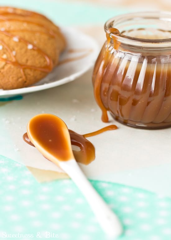Caramel Sauce Jar for Caramel and White Chocolate Chip Cookies