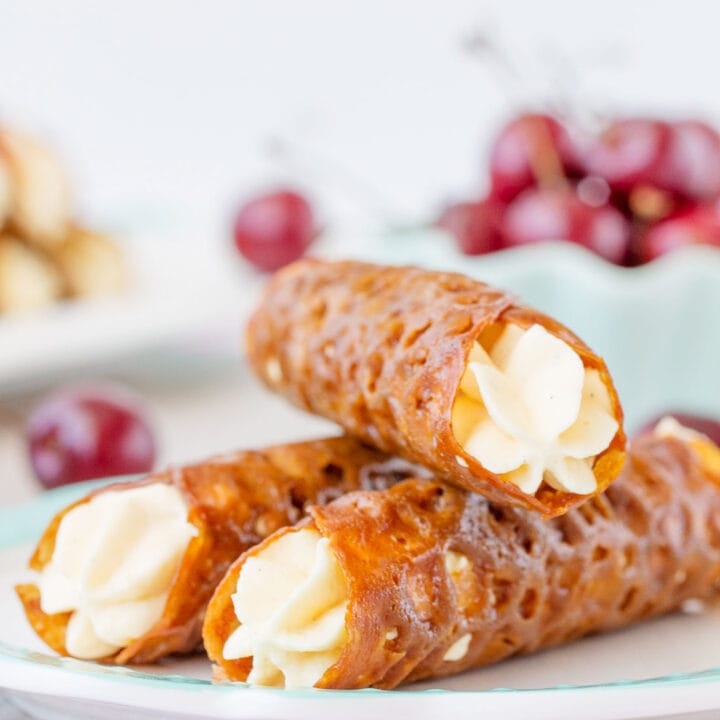 Gluten Free Brandy Snaps with Ultimate Whipped Cream