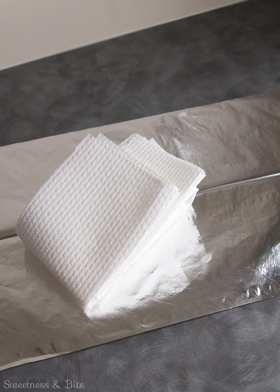How to Make Baking Strips ~ Fold up the paper towels