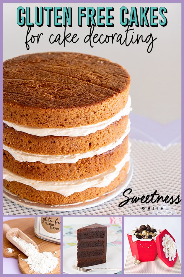Collage of gluten free cakes, text overlay reads 