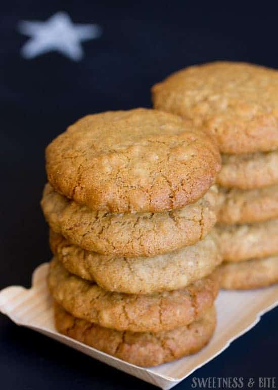 Gingerzac Biscuits - A delicious cross between two classics: the Anzac Biscuit and the Gingernut.