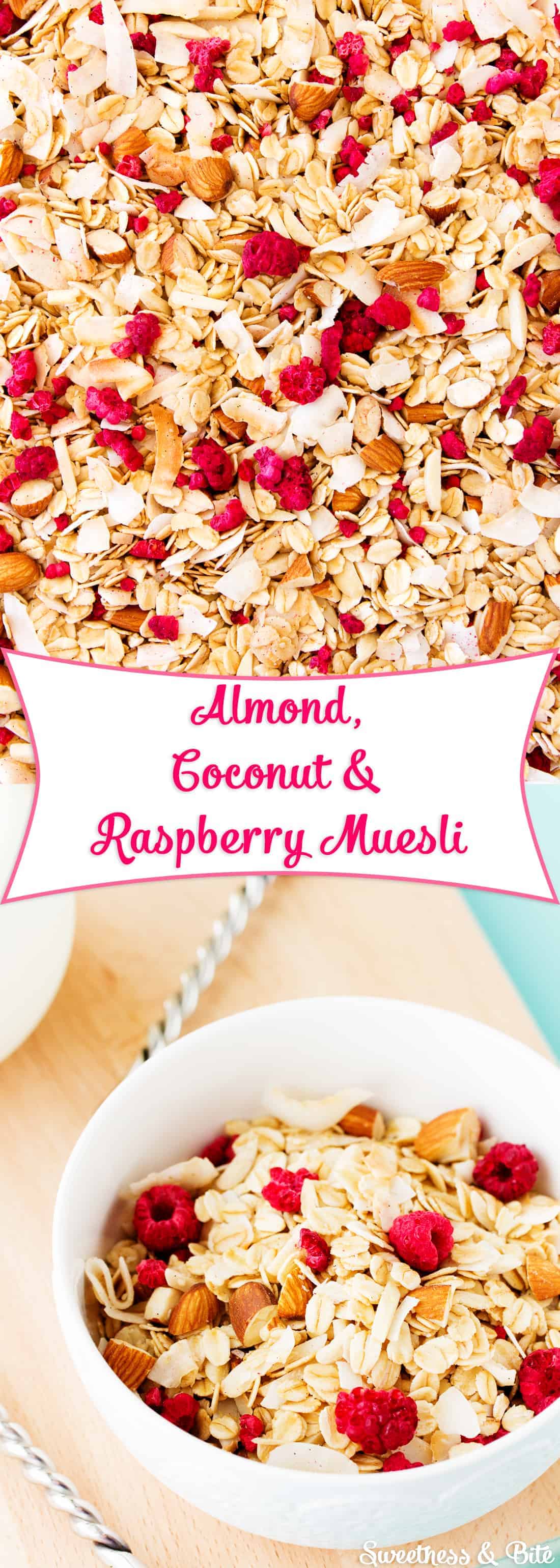 Almond, Coconut and Raspberry Meusli (aka Granola) ~ Sweetness & Bite