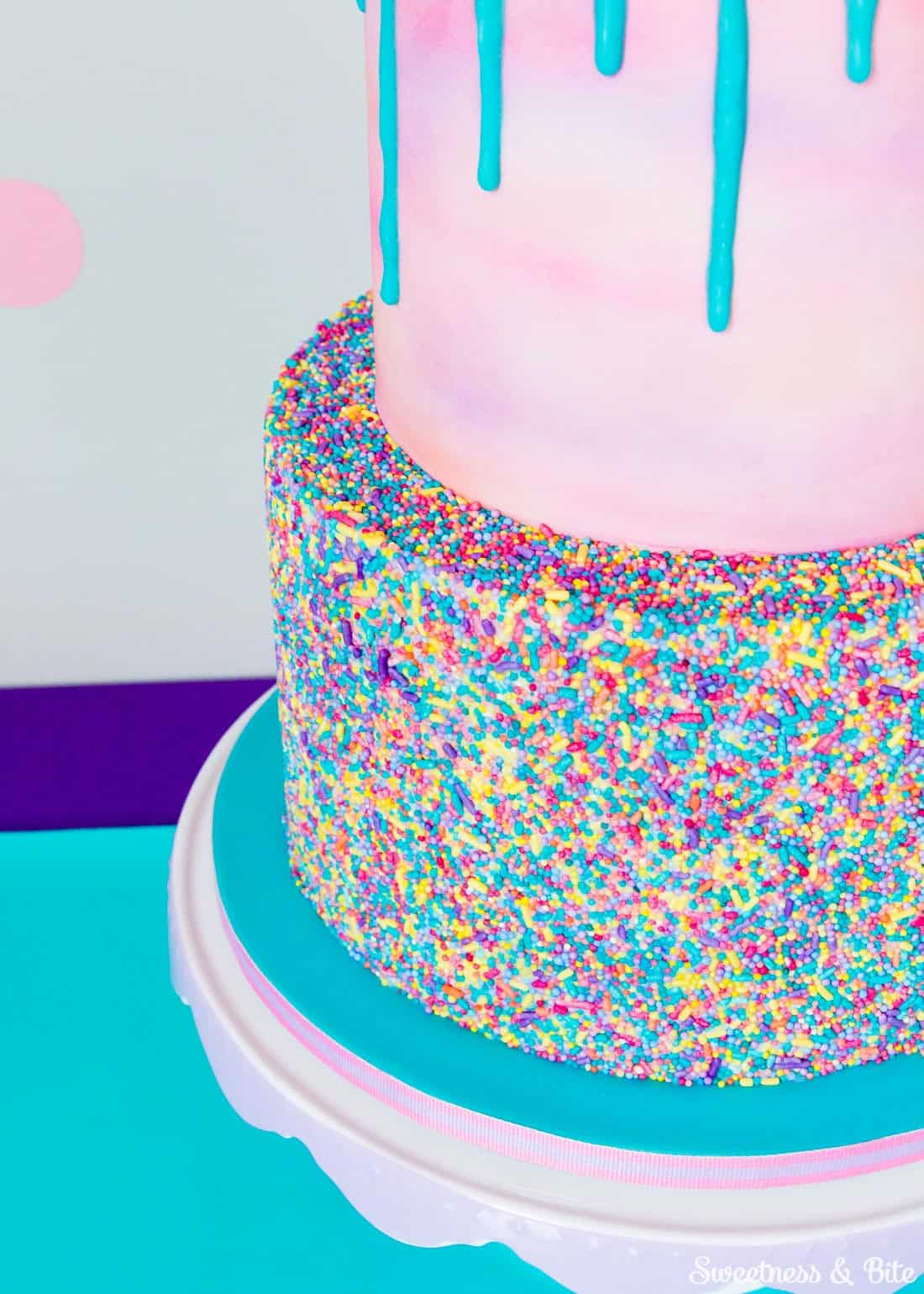 Sprinkle Watercolour Drippy Chocolate Cake By Sweetness & Bite