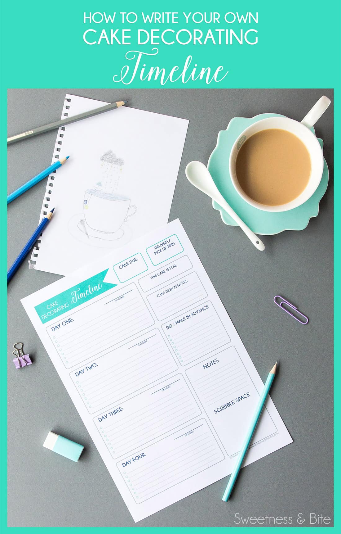 Cake Decorating Timeline - Free Printable Planner! - Sweetness and ...