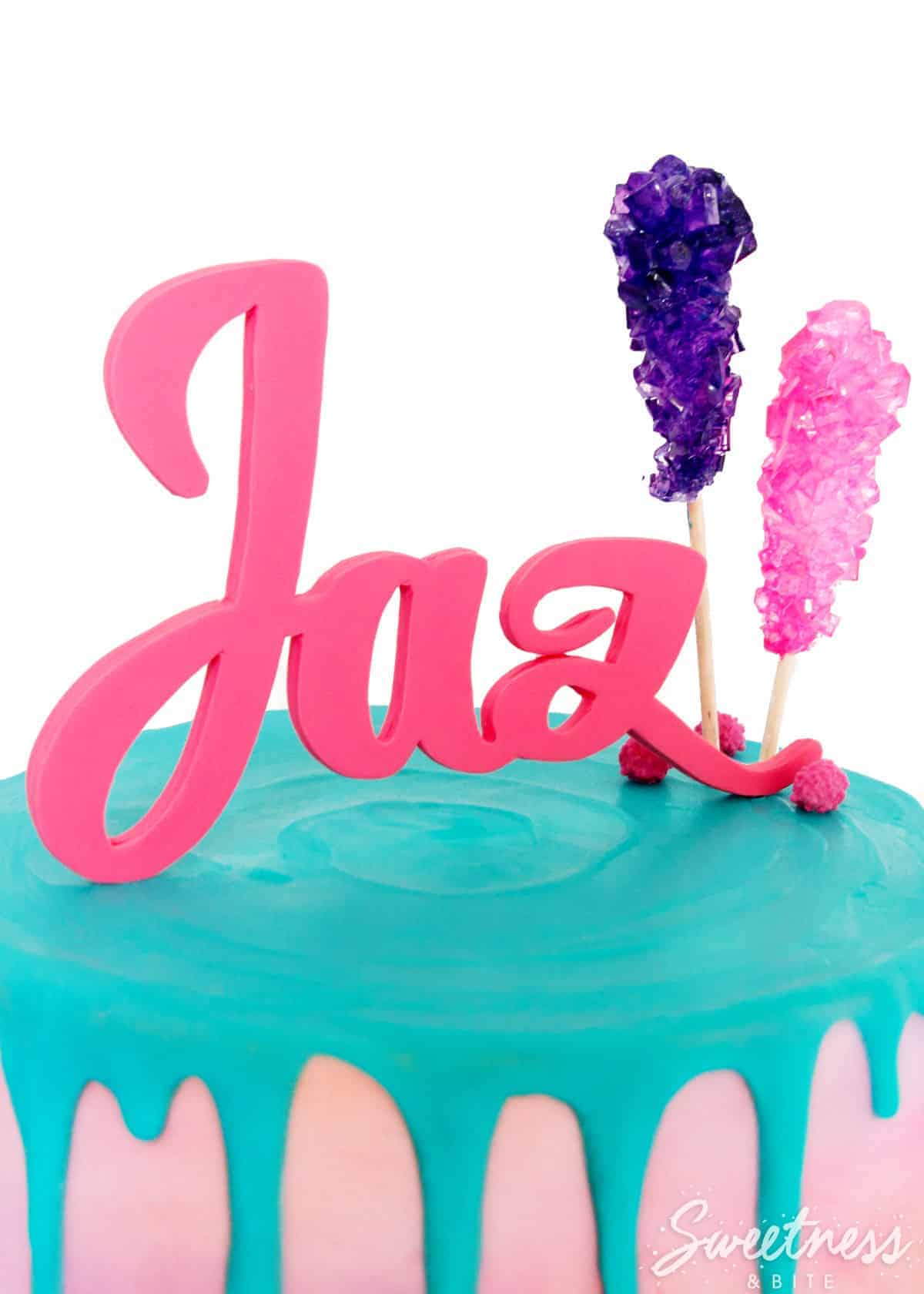 {Gum Paste Name Cake Topper Tutorial} ~ A step by step tutorial on creating a custom name cake topper. By Sweetness & Bite