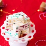 Festive Almond and Honey Nougat ~ Classic nougat with festive printed wafer paper ~ by Sweetness & Bite