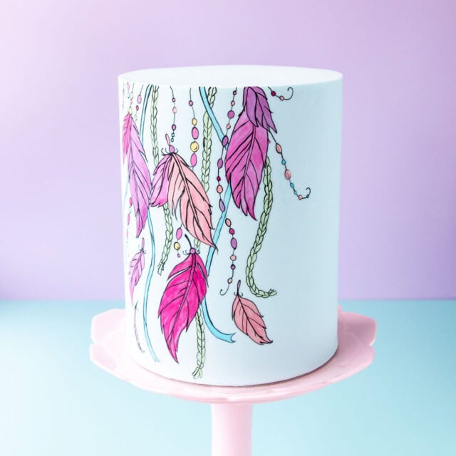Boho Inspired Hand Painted Cake Tutorial ~ Sweetness & Bite