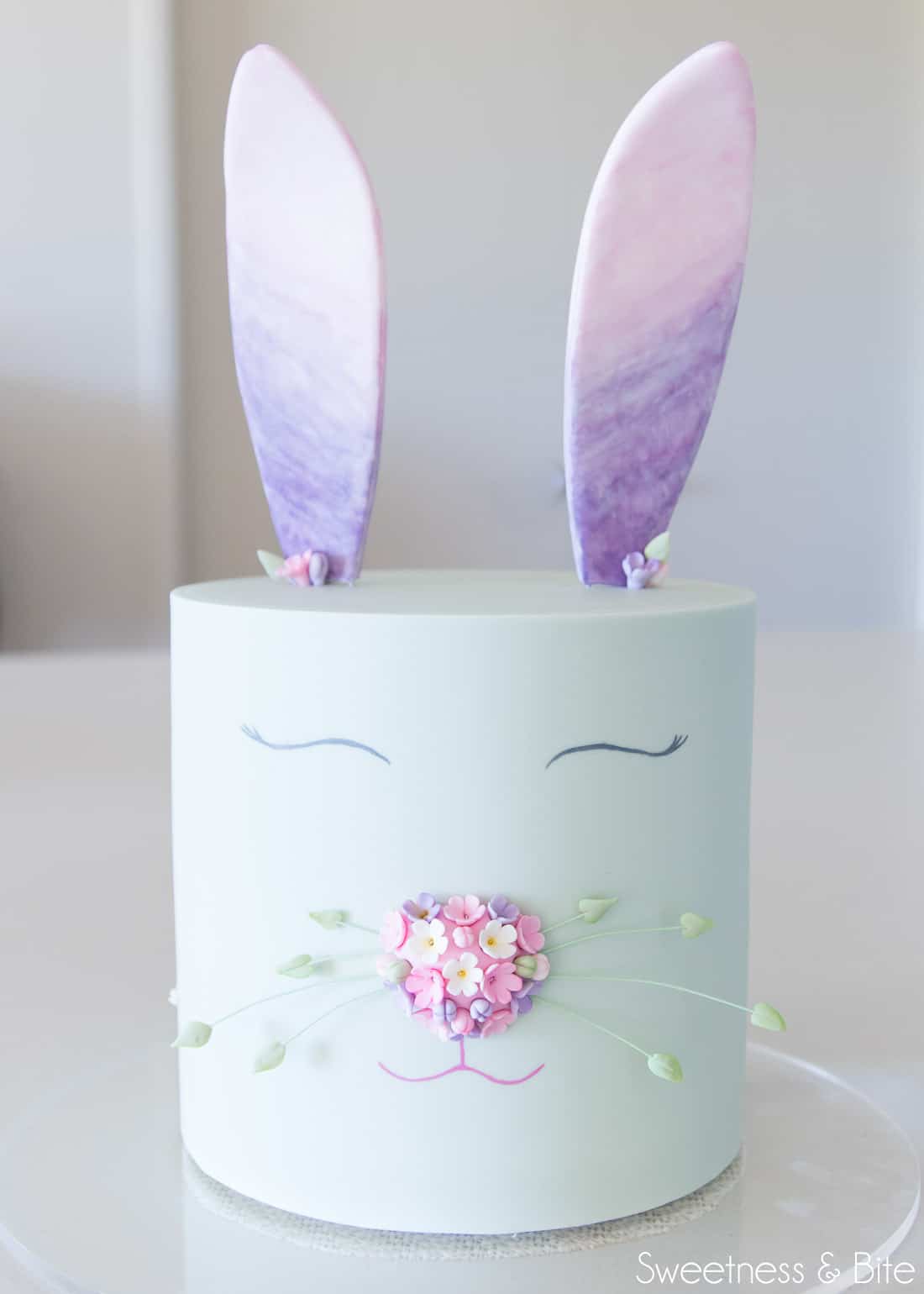 Download Floral and Watercolour Bunny Cake Tutorial - Sweetness & Bite