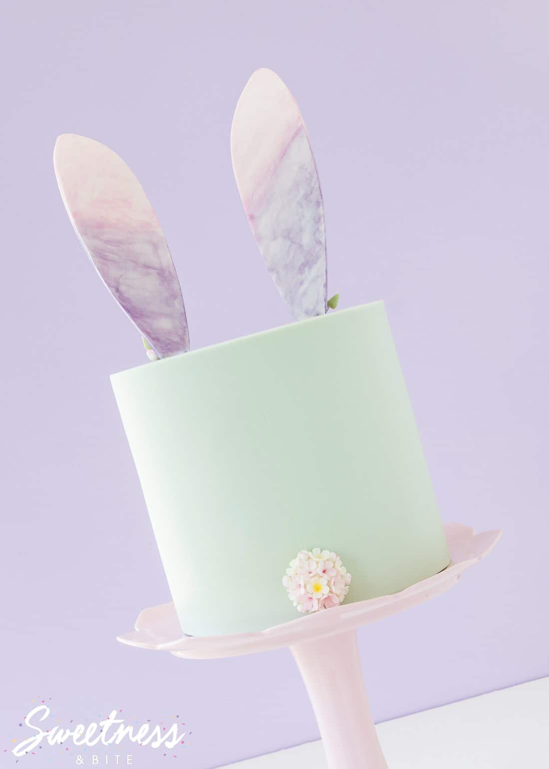 Floral and Watercolour Bunny Cake Tutorial ~ by Sweetness and Bite