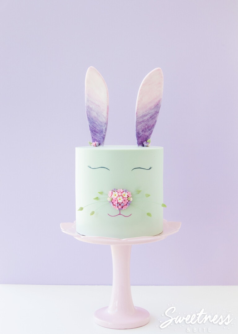 Floral and Watercolour Bunny Cake Tutorial