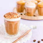 easy mocha mousse with whipped coffee topping