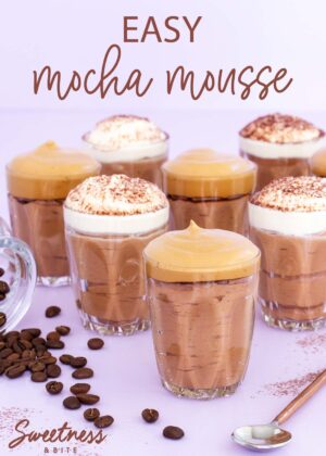 Easy mocha mousse with whipped coffee topping