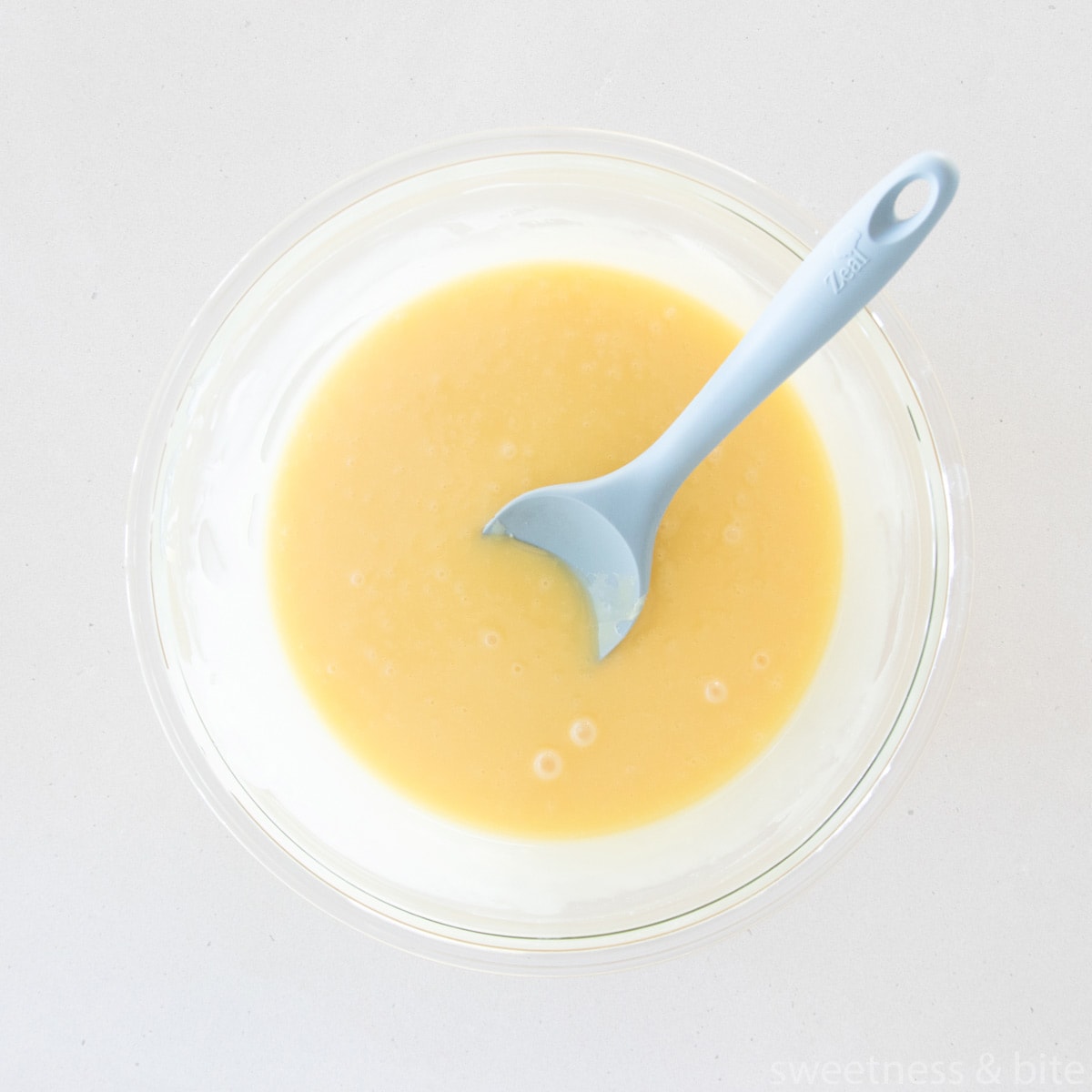 A bowl of freshly made white chocolate ganache.